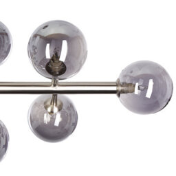 Wyld and Coco Glamora 10-Light Silver Steel And Glass Pendant Light Modern Ceiling Lamp, W90 X D34 X H68 Cm - thumbnail 6