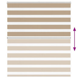 Berkfield Modern Zebra Blind Sand Brown 135X100 Cm Fabric Width 130.9 Cm Polyester - thumbnail 5