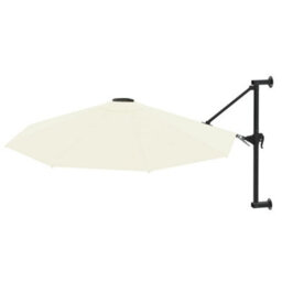 Walplus Wall-Mounted Garden Parasol With Metal Pole 300 Cm Sand - thumbnail 2