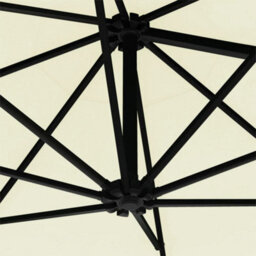 Walplus Wall-Mounted Garden Parasol With Metal Pole 300 Cm Sand - thumbnail 7