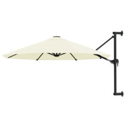 Walplus Wall-Mounted Garden Parasol With Metal Pole 300 Cm Sand