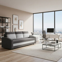 Orion A Compact Upholstered Sofa Bed With Storage Pull Out Guest Bed In Dark Grey And Cream - thumbnail 5