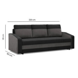 Orion A Compact Upholstered Sofa Bed With Storage Pull Out Guest Bed In Dark Grey And Cream - thumbnail 4