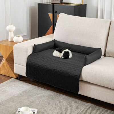 Thehotsale 75X75Cm Waterproof Pet Bed Furniture Protector Mat Dog Sofa Cover With Pillow, Black - image 1