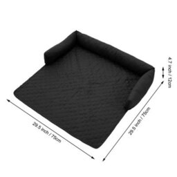 Thehotsale 75X75Cm Waterproof Pet Bed Furniture Protector Mat Dog Sofa Cover With Pillow, Black - thumbnail 8