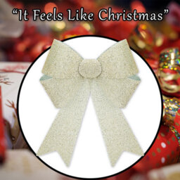 Tinsel Bow Christmas Decoration X 1 22Cm X 32Cm X 7Cm Champagne - thumbnail 7
