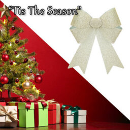 Tinsel Bow Christmas Decoration X 1 22Cm X 32Cm X 7Cm Champagne - thumbnail 6