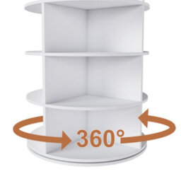 Abrihome 7-Tier Rotating Shoe Rack Tower, Spinning Storage Organiser, Holds 28 Pairs, White - thumbnail 7