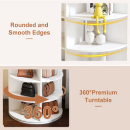 Abrihome 7-Tier Rotating Shoe Rack Tower, Spinning Storage Organiser, Holds 28 Pairs, White - thumbnail 5