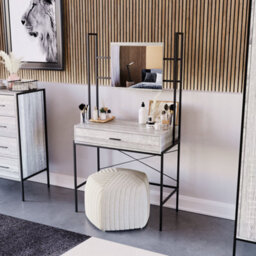 Lassic Vida Designs Brooklyn Grey 1 Drawer Bedroom Dressing Table - thumbnail 1