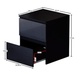 Lassic Vida Designs Glinton 4 Piece Black Fsc Bedroom Set - (5 Drawer Chest, 3 Door Wardrobe, 2 Drawer Bedside Chest X2) - thumbnail 8