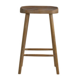 Where Saints Go Ltd Shaker Counter Stool, Weathered Elm Solid Wood, Backless Shaped Seat, 66Cm By Where Saints Go - thumbnail 3