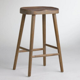 Where Saints Go Ltd Shaker Counter Stool, Weathered Elm Solid Wood, Backless Shaped Seat, 66Cm By Where Saints Go - thumbnail 4