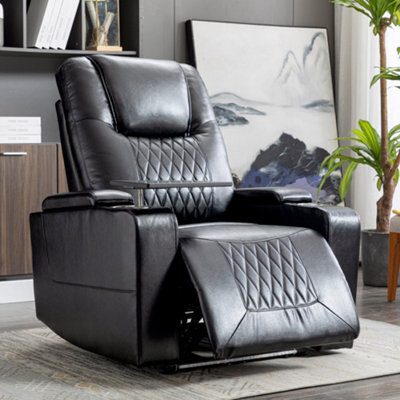 Abrihome Electric Gaming Recliner Chair With Swivel Tray, Usb Port, Cup Holders & Ambient Lighting - Home Theater Recliner - image 1