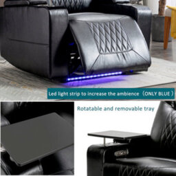 Abrihome Electric Gaming Recliner Chair With Swivel Tray, Usb Port, Cup Holders & Ambient Lighting - Home Theater Recliner - thumbnail 3
