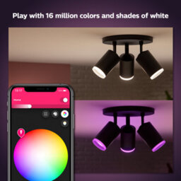 Philips Hue Fugato White And Colour Ambiance Triple Spotlight Black - thumbnail 2