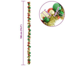 Vidaxl Christmas Ball Garland Multicolour 186 Cm Polystyrene - thumbnail 7