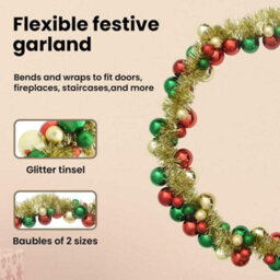 Vidaxl Christmas Ball Garland Multicolour 186 Cm Polystyrene - thumbnail 8