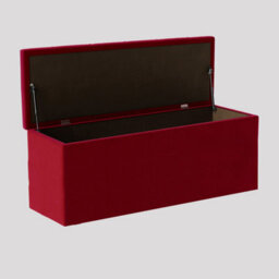 180Cm Luna Chesterfield Ottoman Storage Box - Claret Red Plush Velvet Upholstered Blanket Box - thumbnail 2
