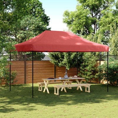 Walplus Foldable Party Tent Garden Gazebo Canopy Pop-Up Burgundy 440X292X315 Cm - image 1