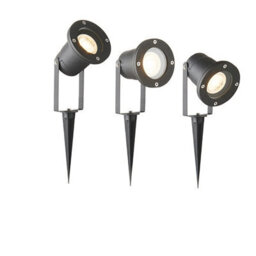 Luminosa Lighting Luminosa Outdoor Spike Flood Light Clear Glass, Matt Black Ip54, Gu10 - thumbnail 3