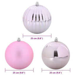 Vidaxl Christmas Bauble Set Xxl 3 Pcs Pink Plastic - thumbnail 5
