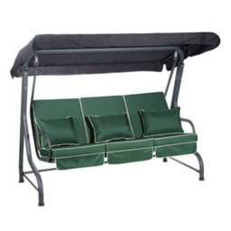 Alfresia Roma Swing Seat With Green Luxury Cushions - thumbnail 1