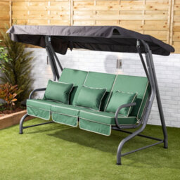 Alfresia Roma Swing Seat With Green Luxury Cushions - thumbnail 2