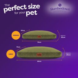 Slumberdown Green Fabric Dog Bed Replacement Cover (W)70Cm (D)60Cm Medium - thumbnail 2
