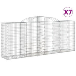 Berkfield Arched Gabion Baskets 7 Pcs 300X50X120/140 Cm Galvanised Iron - thumbnail 2
