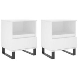 Berkfield Bedside Cabinets 2 Pcs White 40X35X50 Cm Engineered Wood - thumbnail 2