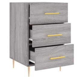 Berkfield Bedside Cabinet Grey Sonoma 40X40X66 Cm Engineered Wood - thumbnail 7
