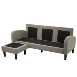 Abrihome L Shaped Corner Sofa With Chaise Lounge, 3 Seater 166X118X77 Cm, Breathable Cotton Linen Fabric, Modular Design For Living Room - thumbnail 9