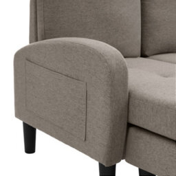Abrihome L Shaped Corner Sofa With Chaise Lounge, 3 Seater 166X118X77 Cm, Breathable Cotton Linen Fabric, Modular Design For Living Room - thumbnail 8