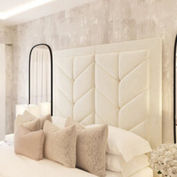 "Bed Choices Sydney Modern Fabric Bed Frame, 70"" High Headboard With Ottoman Gas Lift Storage & - Super King" - thumbnail 2