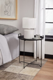 Aspect Furniture Niro Fordable Side Table With Tray,removable Serving Tray,dark Brown- - thumbnail 4