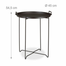 Aspect Furniture Niro Fordable Side Table With Tray,removable Serving Tray,dark Brown- - thumbnail 3