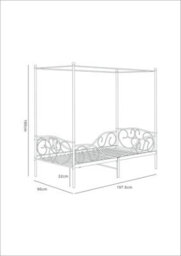 Lila Metal Four Poster Princess Bed Frame Black Single - thumbnail 6