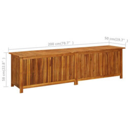 Berkfield Garden Storage Box 200X50X58 Cm Solid Acacia Wood - thumbnail 9