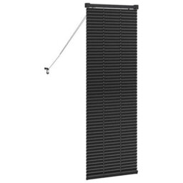 Berkfield Window Blind With Curtains Manual Black Aluminium - thumbnail 7