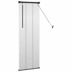 Berkfield Window Blind With Curtains Manual Black Aluminium - thumbnail 6