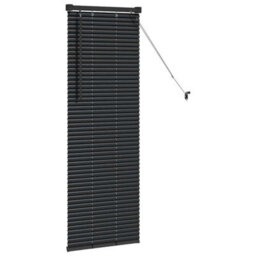 Berkfield Window Blind With Curtains Manual Black Aluminium - thumbnail 5
