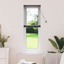 Berkfield Window Blind With Curtains Manual Black Aluminium