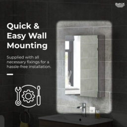 Ibathuk Porto Wall Mounted Stainless Steel Bathroom Mirror Cabinet With Single Door Storage Unit & 2 Shelves In Silver, 600X400mm - thumbnail 6