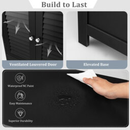 Gainoom Bathroom Black Storage Cabinet Freestanding Side Organizer Cabinet W/ Adjustable Shelf - thumbnail 7