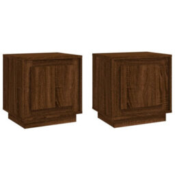 Berkfield Bedside Cabinets 2 Pcs Brown Oak 44X35X45 Cm Engineered Wood - thumbnail 2