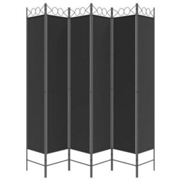 Berkfield 6-Panel Room Divider Black 240X220 Cm Fabric - thumbnail 4