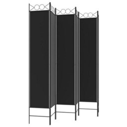 Berkfield 6-Panel Room Divider Black 240X220 Cm Fabric - thumbnail 5