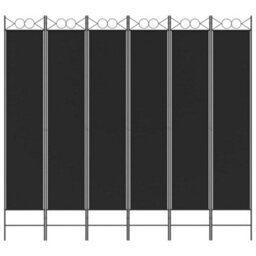Berkfield 6-Panel Room Divider Black 240X220 Cm Fabric - thumbnail 3