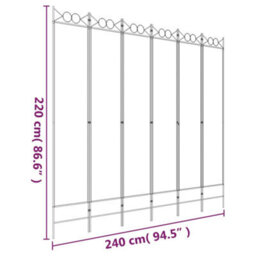 Berkfield 6-Panel Room Divider Black 240X220 Cm Fabric - thumbnail 8